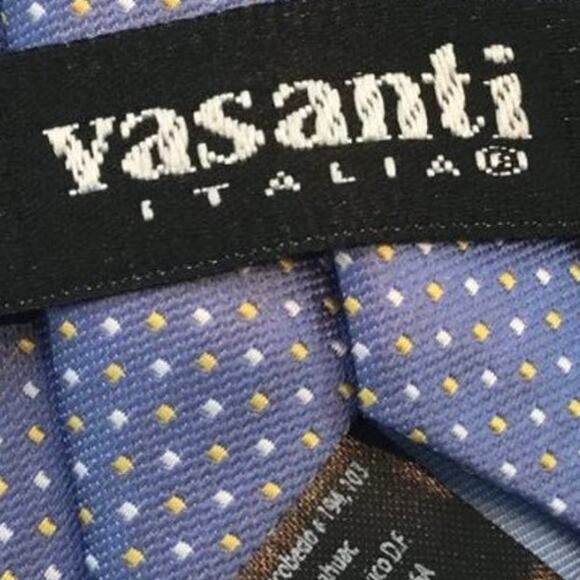 YASANTI BLUE PIN-DOT TIE - Picture 4 of 10